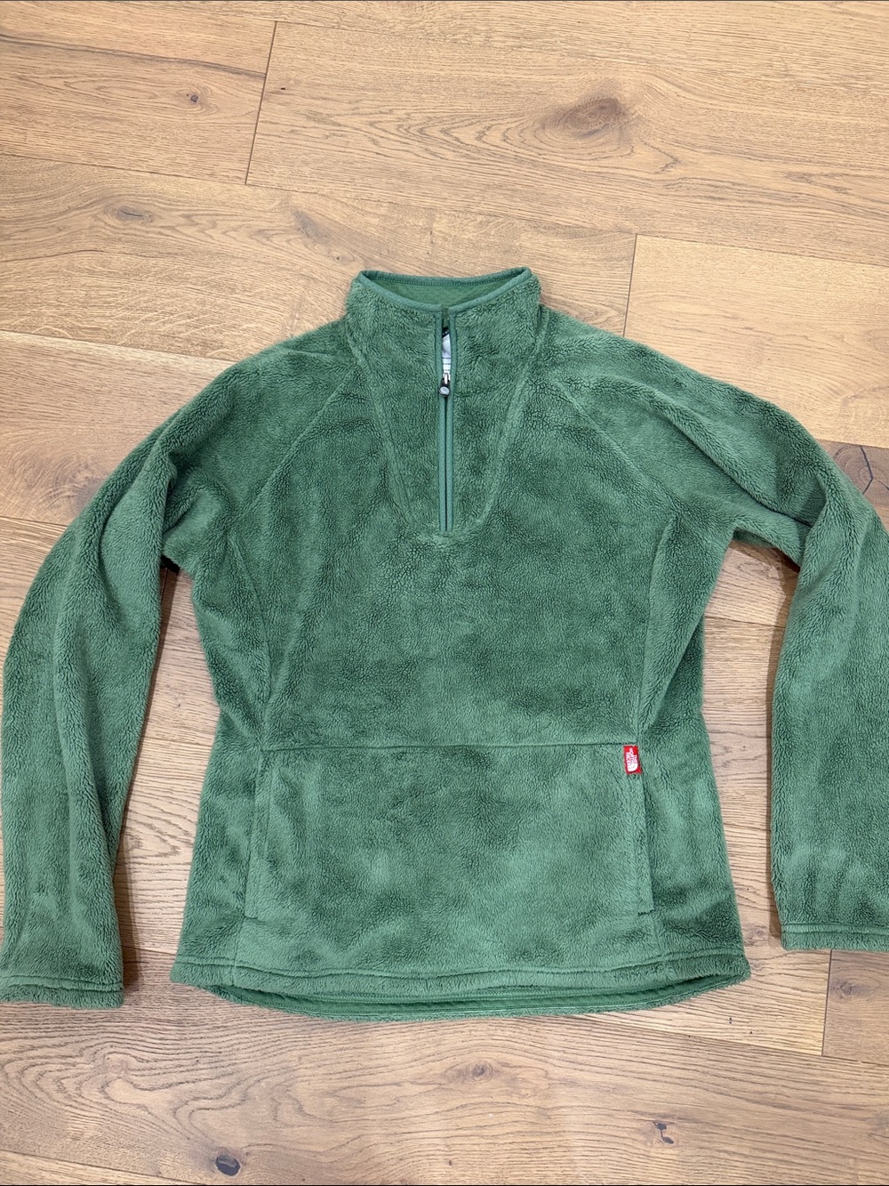 The North Face green Sherpa quarter zip